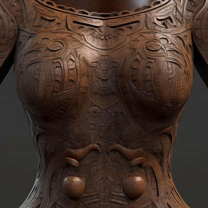 Characters (st female torso 2, HERO_2338) 3D models for cnc